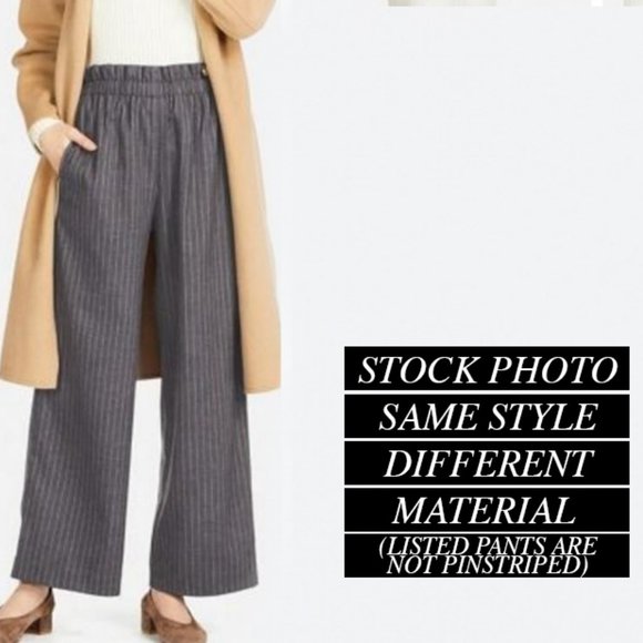 Uniqlo High Waisted Wide Leg Pants, Ankle Length Dark Grey Trousers - Picture 5 of 11